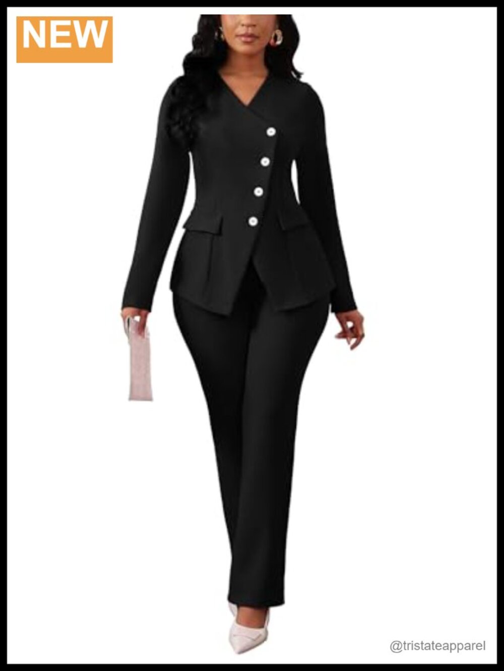 Women's 2 Piece Blazer Pants Suit Set Long Sleeve Business Casual